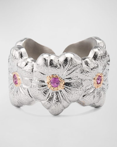 Shop Buccellati Blossoms Sterling Silver Sapphires Eternelle Ring