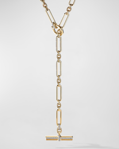 Shop David Yurman Lexington Chain Necklace With Diamonds In 18k Gold, 6.5mm, 41" In 40 White