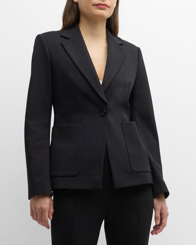 Shop Dorothee Schumacher Emotional Essence Single-button Jersey Jacket In Pure Black