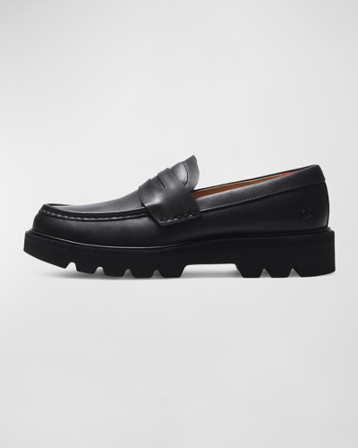 Shop Rag & Bone Men's Rb Leather Penny Loafers In Black