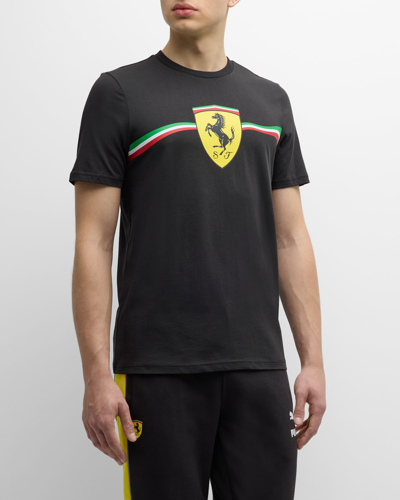 Shop Puma X Ferrari Men's Race Shield Heritage T-shirt In Black