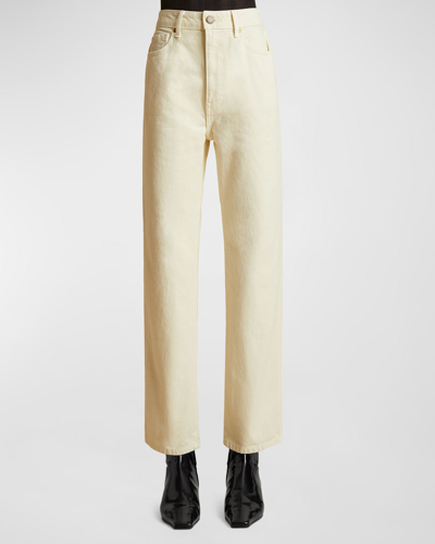 Shop Khaite Abigail Straight-leg Jeans In Ivory Rigid