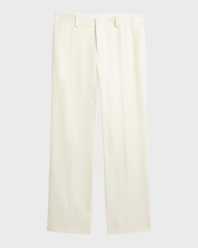 Shop Ralph Lauren Boy's Solid Linen Tailored Trousers In Light Cream