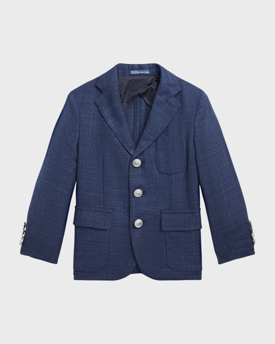 Shop Ralph Lauren Boy's Performance Twill Sport Jacket In Navy