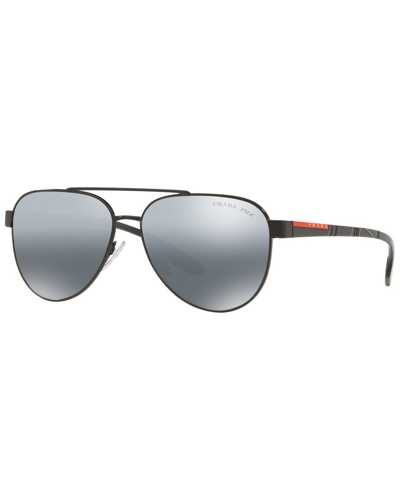 Shop Prada Men's Ps54ts 61mm Polarized Sunglasses In Black