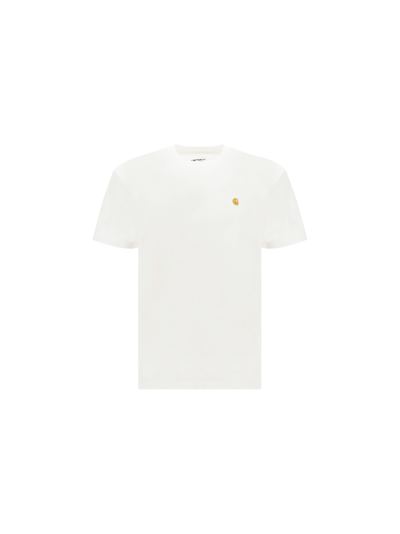 Shop Carhartt T-shirt In R.xx White / Gold