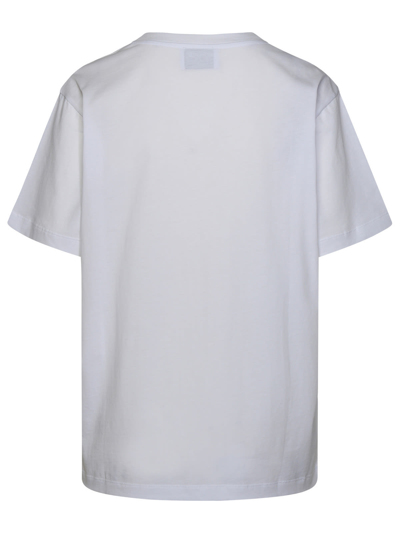 Shop M05ch1n0 Jeans White Cotton T-shirt In Fantasia Bianco