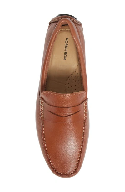 Nordstrom Brody Driving Penny Loafer In Tan Leather