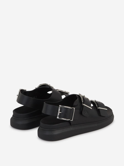 Shop Alexander Mcqueen Alabama Leather Sandals In Negre