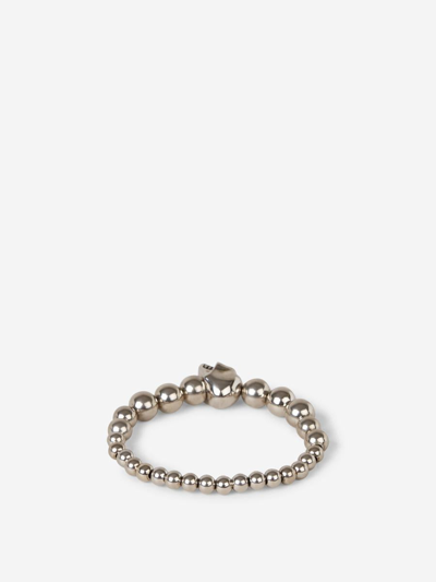 Shop Alexander Mcqueen Skull Beads Bracelet In Negre