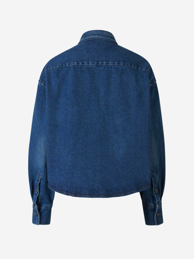 Shop Ami Alexandre Mattiussi Ami Paris Cotton Denim Jacket In Blau Denim