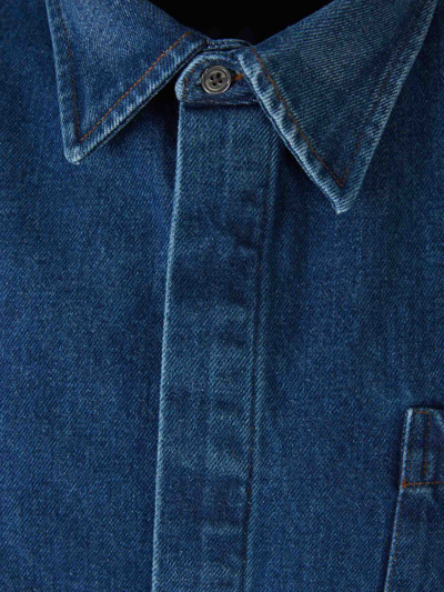 Shop Ami Alexandre Mattiussi Ami Paris Cotton Denim Jacket In Blau Denim