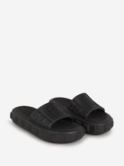 Shop Balmain Ari Monogram Sandals In Black