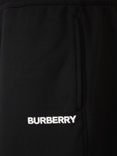 Shop Burberry Logo Cotton Bermuda Shorts In Negre