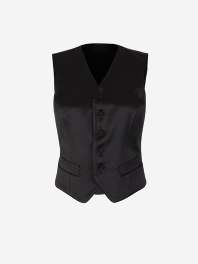 Shop Chloé X Atelier Jolie Reversible Wool Vest In Negre