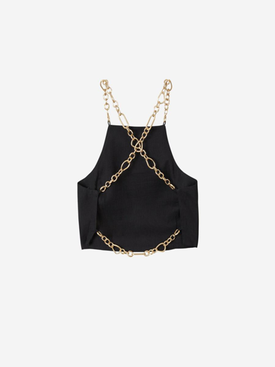 Shop Cult Gaia Joey Chains Top In Negre