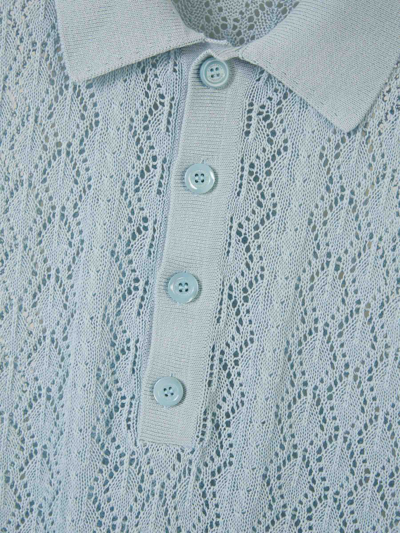 Shop Dsquared2 Cotton Knit Polo In Blau Cel