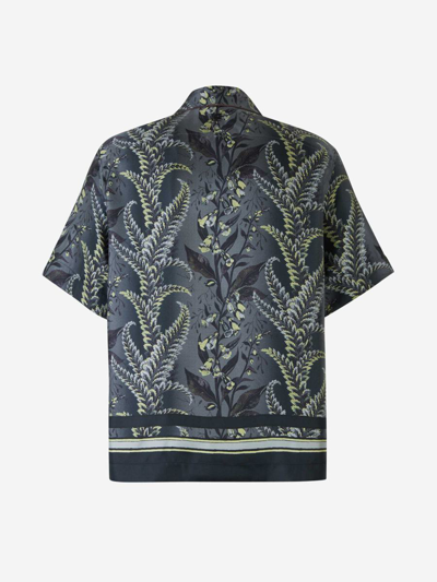 Shop Etro Flower Silk Shirt In Bordeus