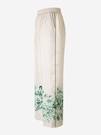 Shop F.r.s. - For Restless Sleepers Silk Printed Joggers In Crema