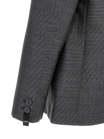 Shop Fendi ' Shadow' Blazer In Gray