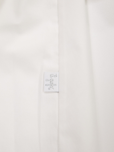 Shop Il Gufo Cotton Satin Shirt In White