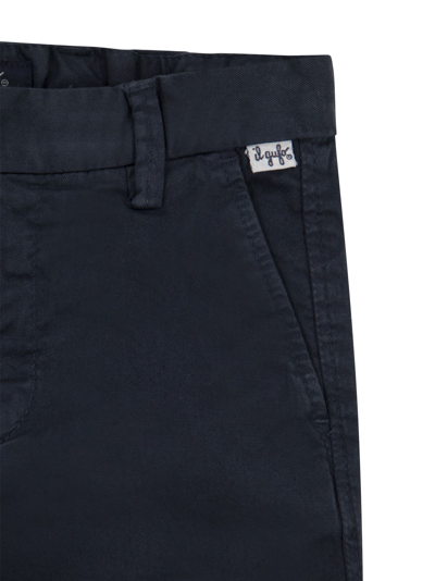 Shop Il Gufo Gabardine Chino Trousers In Blue