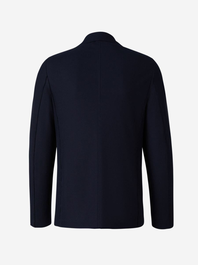 Shop Harris Wharf London Textured Cotton Blazer In Blau Marí