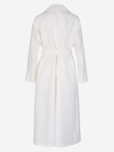 Shop Herno Oversize Trench Coat In Blanc