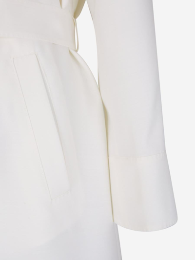 Shop Herno Oversize Trench Coat In Blanc