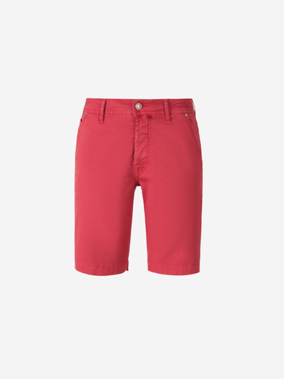 Shop Jacob Cohёn Jacob Cohen Lou Cotton Bermuda Shorts In Red