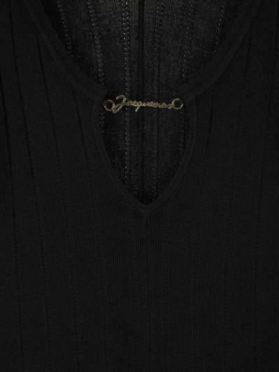 Shop Jacquemus Logo Knit Top In Negre