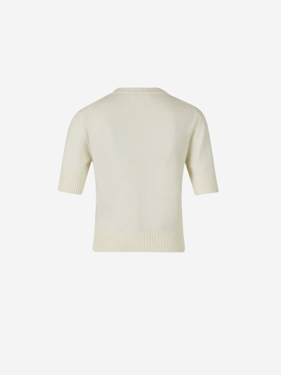 Shop Jil Sander Short Sleeve Sweater In Ivory