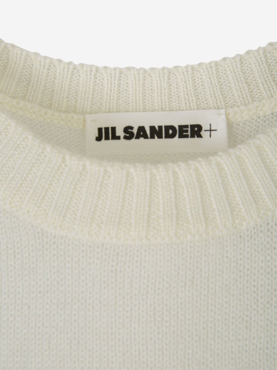 Shop Jil Sander Short Sleeve Sweater In Ivory