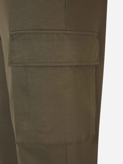 Shop Moncler Cotton Cargo Trousers In Verd Militar