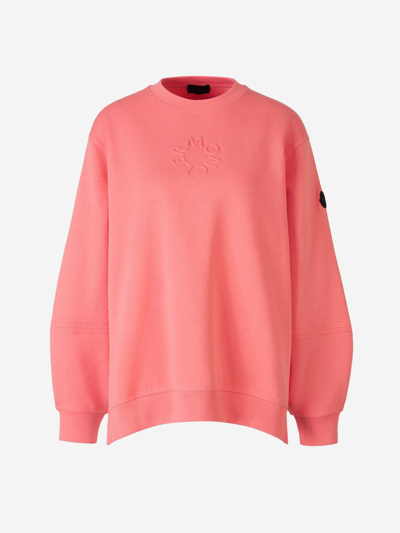Shop Moncler Crewneck Sweatshirt In Coral