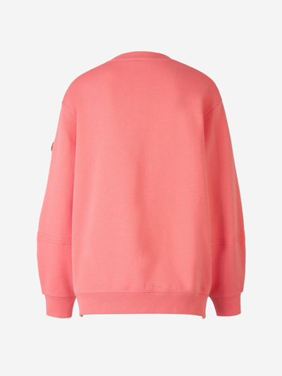 Shop Moncler Crewneck Sweatshirt In Coral