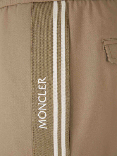 Shop Moncler Logo Technical Joggers In Verd Militar