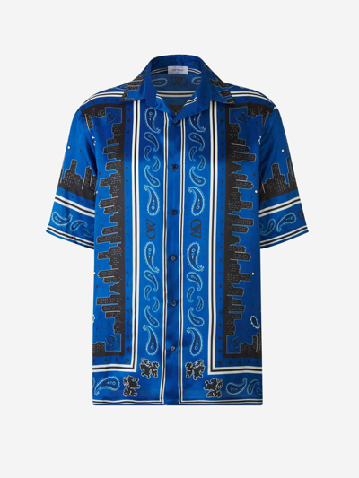 Shop Off-white Bandana Printed Shirt In Blau Marí