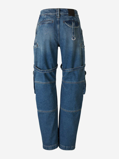 Shop Off-white Cotton Cargo Jeans In Blau Denim
