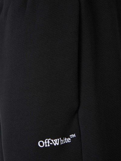 Shop Off-white Cotton Logo Bermuda Shorts In Negre