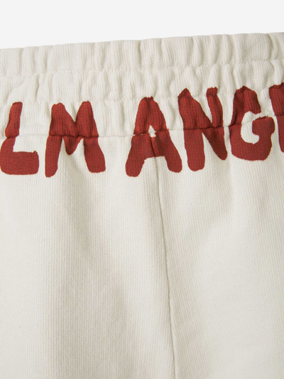Shop Palm Angels Logo Cotton Shorts In Beix