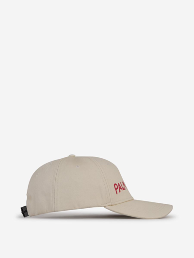 Shop Palm Angels Printed Logo Cap In Logo Printed On The Front In Contrast