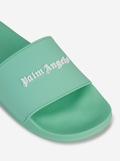 Shop Palm Angels Pool Logo Sandals In Verd
