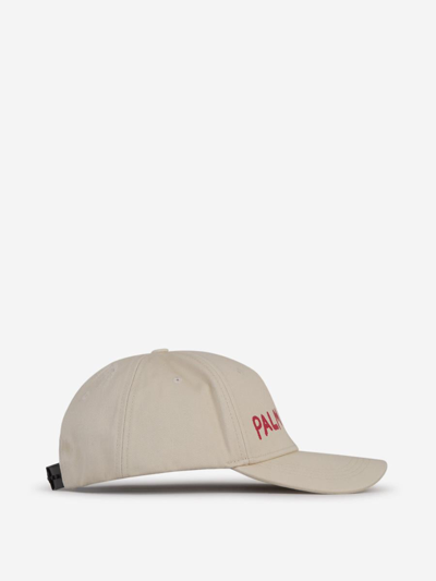 Shop Palm Angels Printed Logo Cap In Logo Printed On The Front In Contrast