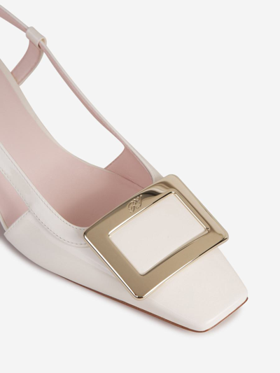 Shop Roger Vivier Belle Vivier Slingback Shoes In Nude