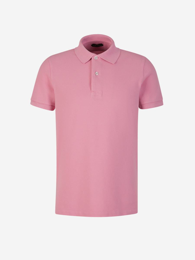 Shop Tom Ford Cotton Pique Polo In Rosa