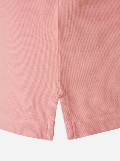 Shop Tom Ford Cotton Pique Polo In Coral