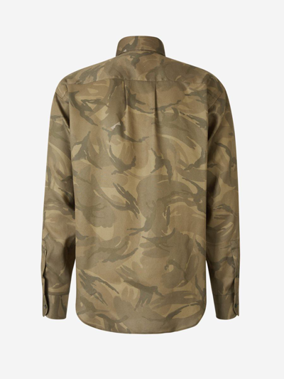 Shop Tom Ford Camouflage Motif Shirt In Camuflatge Verd