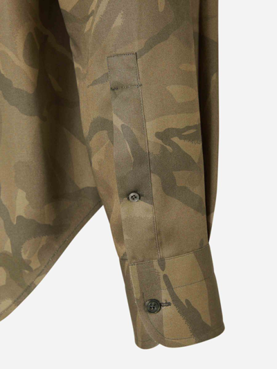 Shop Tom Ford Camouflage Motif Shirt In Camuflatge Verd