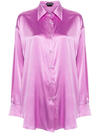 Shop Tom Ford Relaxed Fit Shirt Clothing In Pink & Purple
